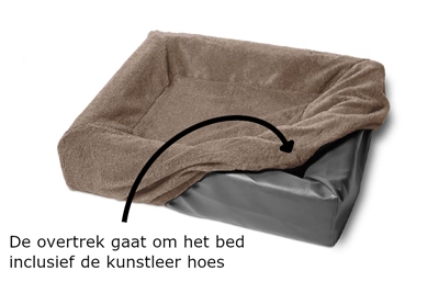Bia bed fleece hoes hondenmand taupe - Afbeelding 2