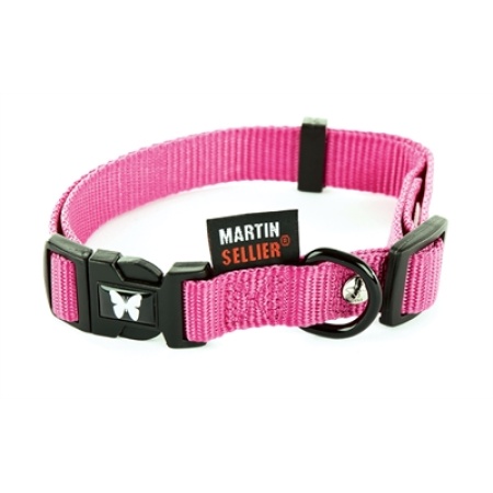 Martin halsband verstelbaar nylon roze