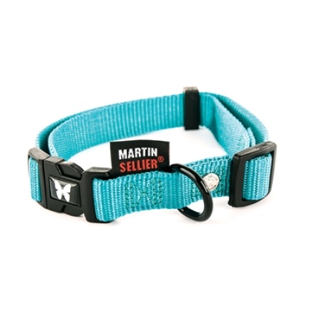 Martin halsband verstelbaar nylon turquoise