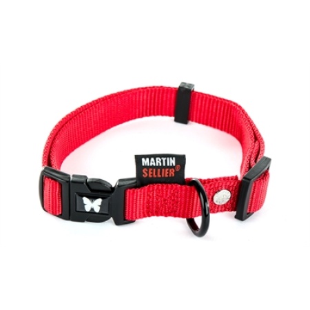 Martin halsband verstelbaar nylon rood