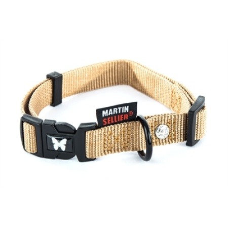 Martin halsband verstelbaar nylon beige