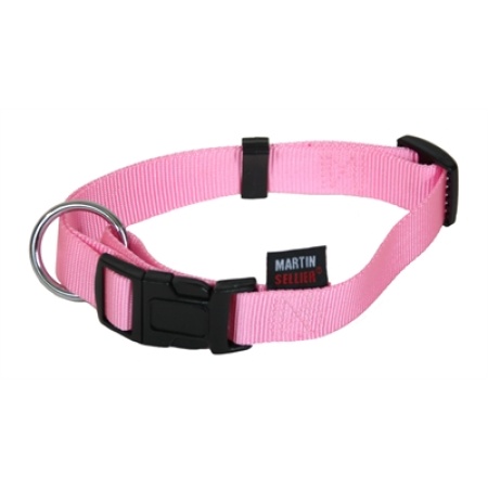 Martin halsband basic nylon roze