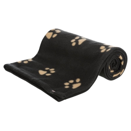 Trixie barney fleece hondendeken zwart / beige ass