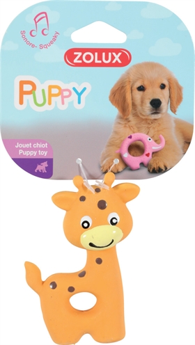 Zolux puppyspeelgoed latex giraffe oranje - Afbeelding 2