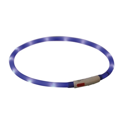 Trixie lichtgevende halsband hond usb siliconen oplaadbaar royal blauw - Afbeelding 2