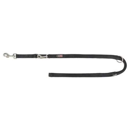 Trixie hondenriem premium dubbelgestikt verstelbaar zwart