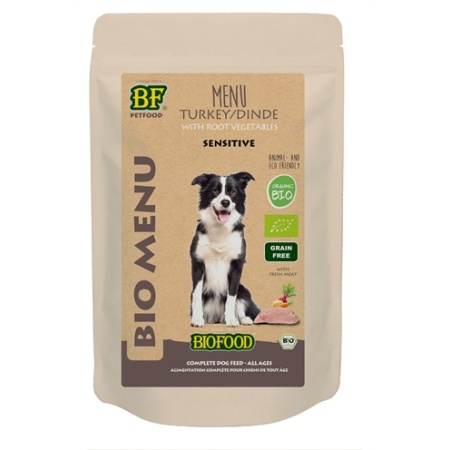 Bf petfood organic hond kalkoen menu pouch