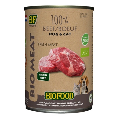 Bf petfood organic hond 100% rund blik