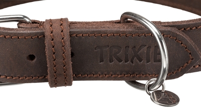 Trixie halsband hond rustic vetleer donkerbruin - Afbeelding 4