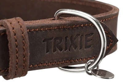 Trixie halsband hond rustic vetleer donkerbruin - Afbeelding 5