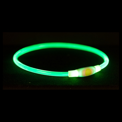 Trixie lichtgevende halsband usb flash light oplaadbaar tpu groen - Afbeelding 2
