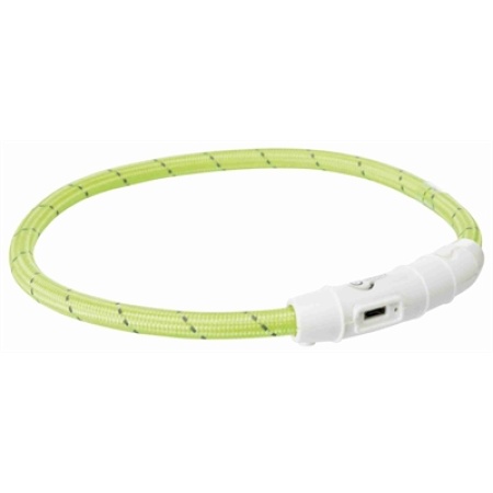 Trixie lichtgevende halsband hond flash usb tpu / nylon groen