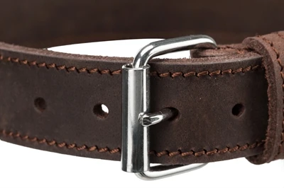 Trixie halsband hond rustic vetleer donkerbruin - Afbeelding 4
