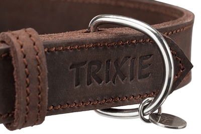 Trixie halsband hond rustic vetleer donkerbruin - Afbeelding 6