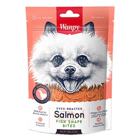 Wanpy oven-roasted salmon fish shape bites