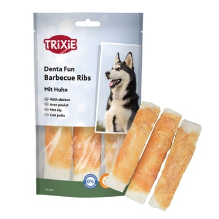 Trixie denta fun chicken chewing barbecue ribs
