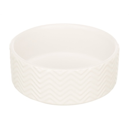 Trixie voerbak / drinkbak wave keramiek wit