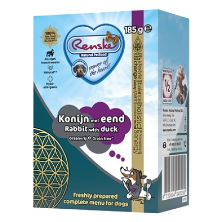 Renske vers bereide maaltijd eend en konijn graanvrij