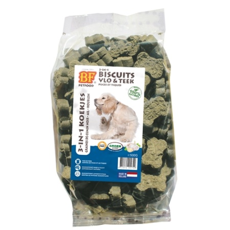 Bf petfood 3 in 1 hondenkoekjes vlo & teek