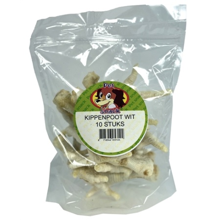 Petsnack kippenpoten wit