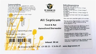 De groene os all septicum hond / kat - Afbeelding 2