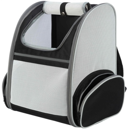 Trixie hondentas rugtas chloe lichtgrijs / zwart