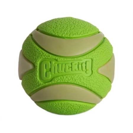 Chuckit max glow ultra squeekerbal groen