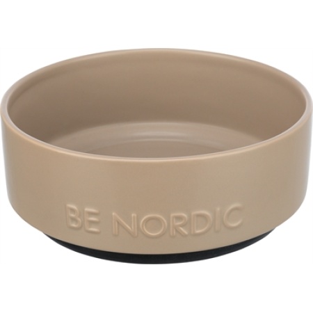 Trixie be nordic voerbak hond keramiek/ rubber taupe