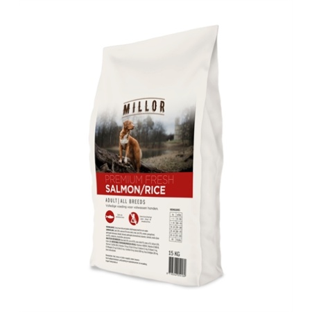 Millor premium extruded fresh adult salmon / rice