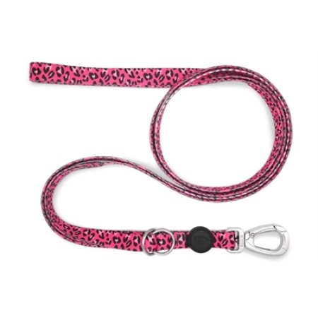Morso hondenriem verstelbaar gerecycled bubble leo roze