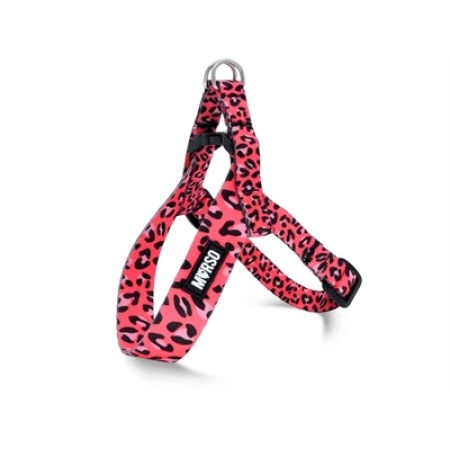 Morso mini hondentuig verstelbaar gerecycled bubble leo roze