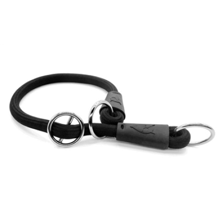 Morso half slip halsband hond soft rope gerecycled black zwart