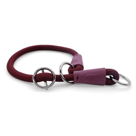 Morso half slip halsband hond soft rope gerecycled plum paars