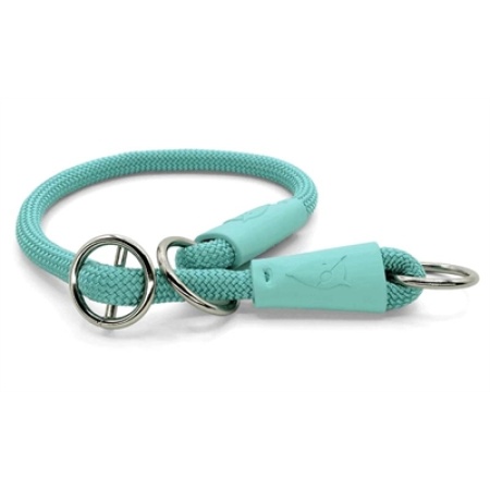 Morso half slip halsband hond regular rope gerecycled aquamarine blauw