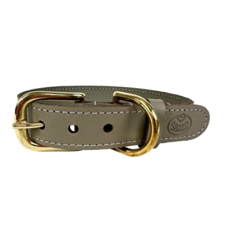 Sazzz halsband hond braveheart classic leer taupe