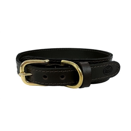 Sazzz halsband hond pioneer classic leer donkerbruin