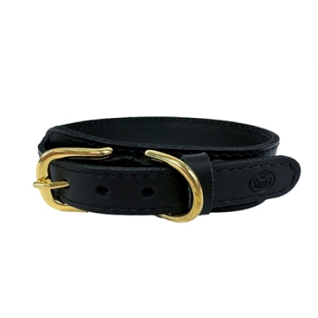 Sazzz halsband hond pioneer classic leer zwart