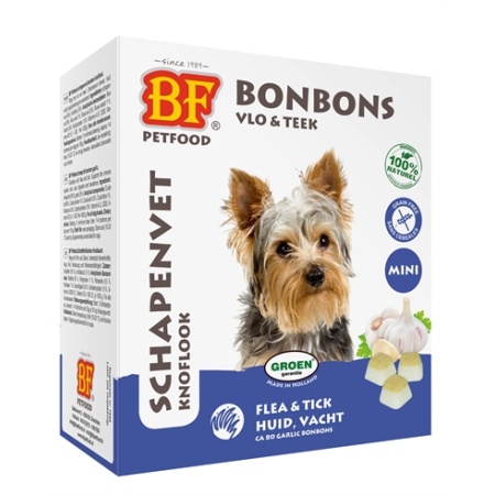 Bf petfood schapenvet mini bonbons knoflook