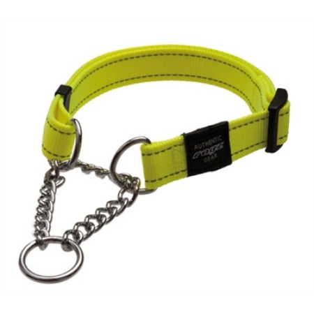 Rogz for dogs fanbelt halfslip halsband geel