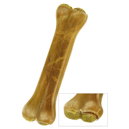 Petsnack geperst bot gevuld met kip