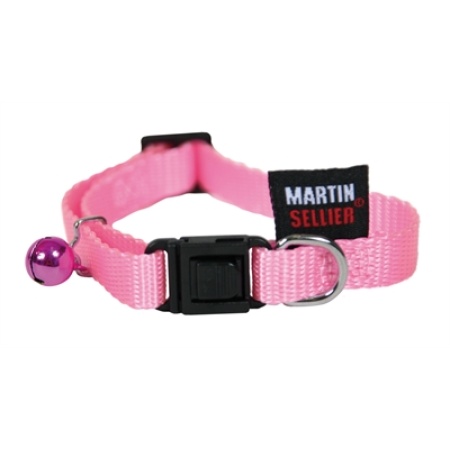 Kattenhalsband nylon uni roze