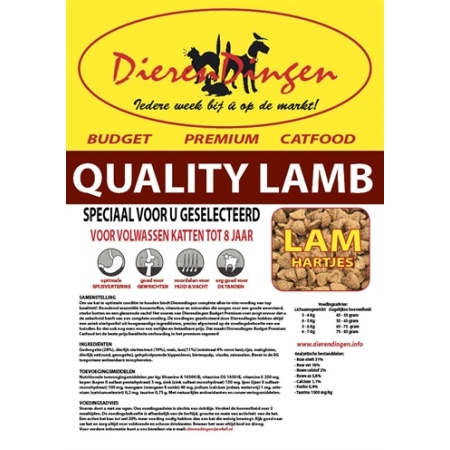 Budget premium catfood quality lamb