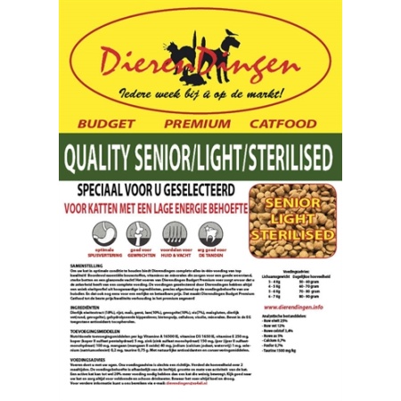 Budget premium catfood quality senior / light / sterilised