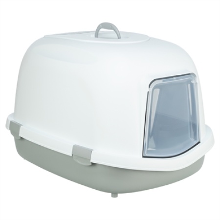 Trixie kattenbak primo xxl top met kap grijs / wit