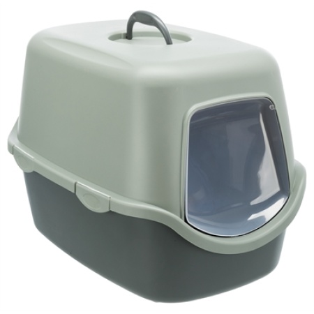 Trixie be eco gerecycled kattenbak vico met kap antraciet/groen