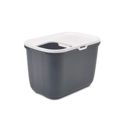 Savic kattenbak hop in antraciet / wit