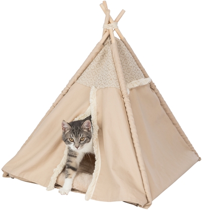 Trixie kattenmand tipi boho beige - Afbeelding 2