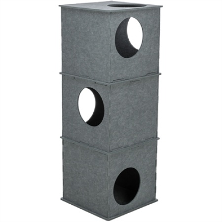 Trixie kattenhuis toren nele vilt grijs