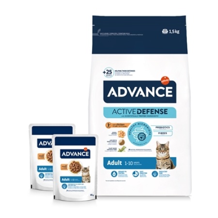 Advance cat adult chicken / rice + 2 pouches chicken