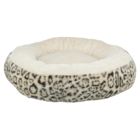 Trixie hondenmand leo soft rond pluche creme / panterprint